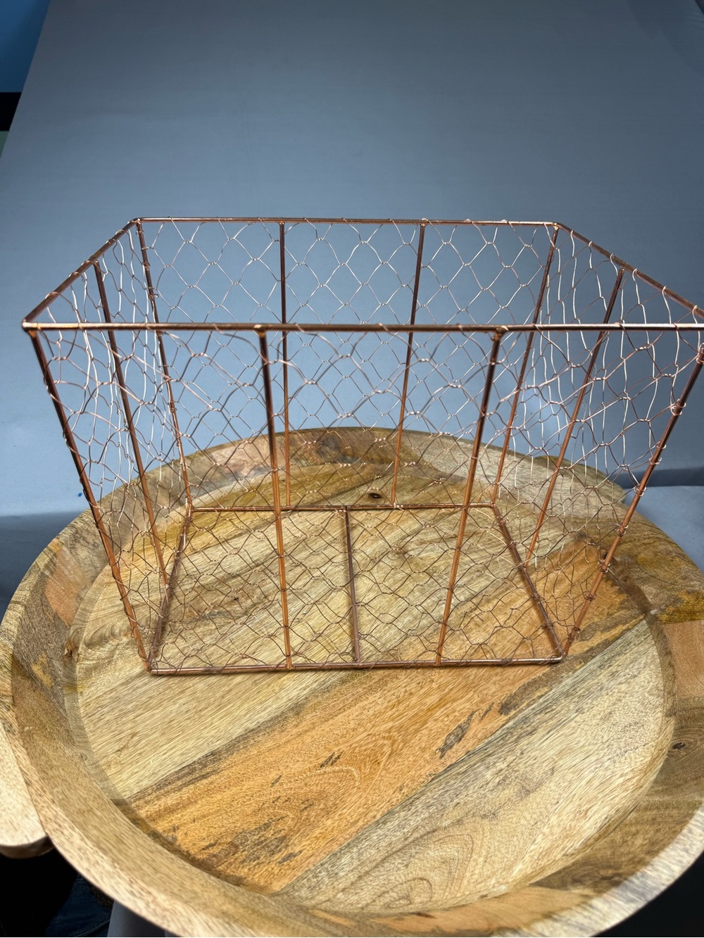 Copper Chicken Wire Farmhouse Basket Rustic Organizer Bin